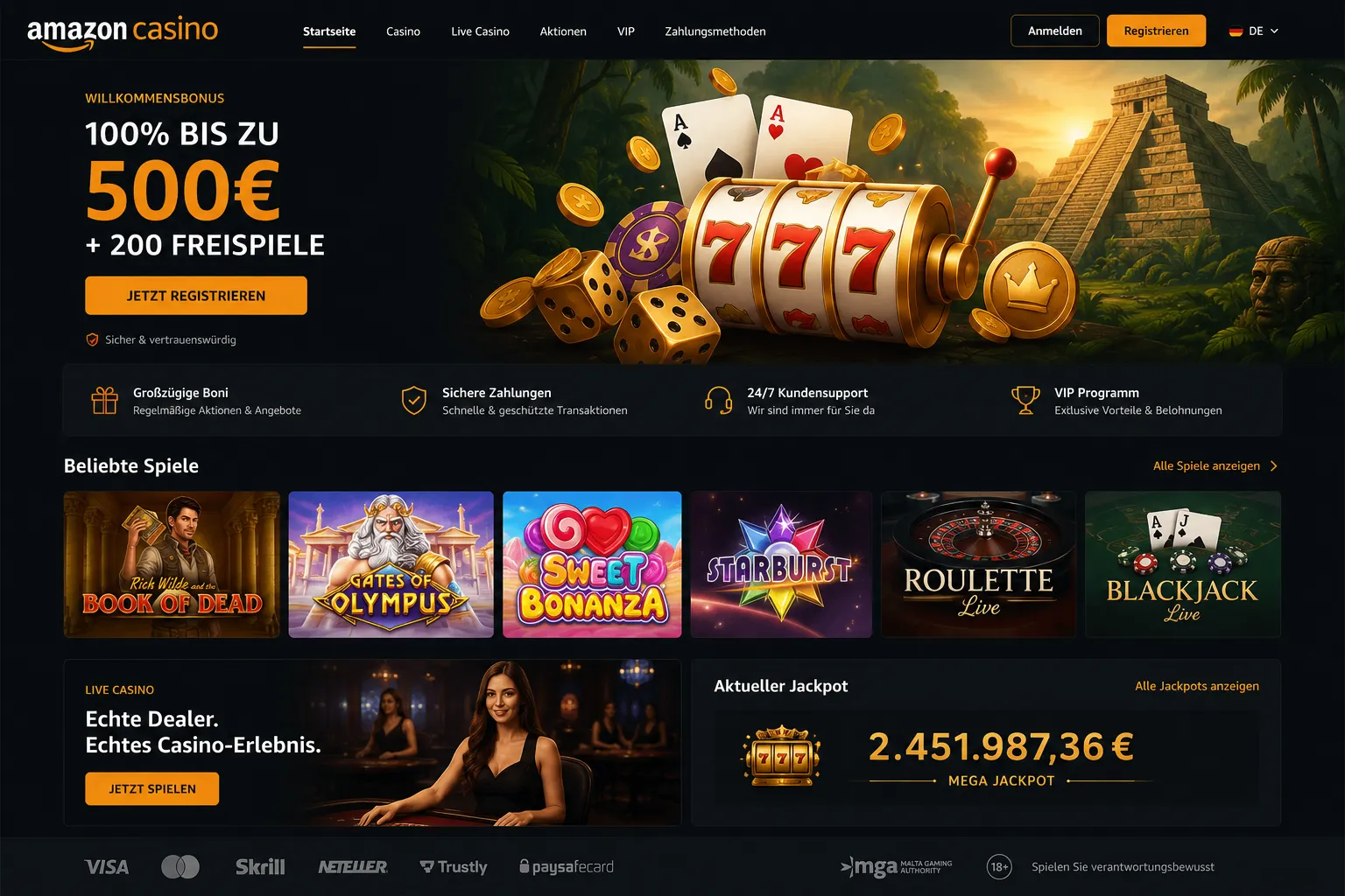Amazon Slots Casino – Spielautomaten und Gewinne